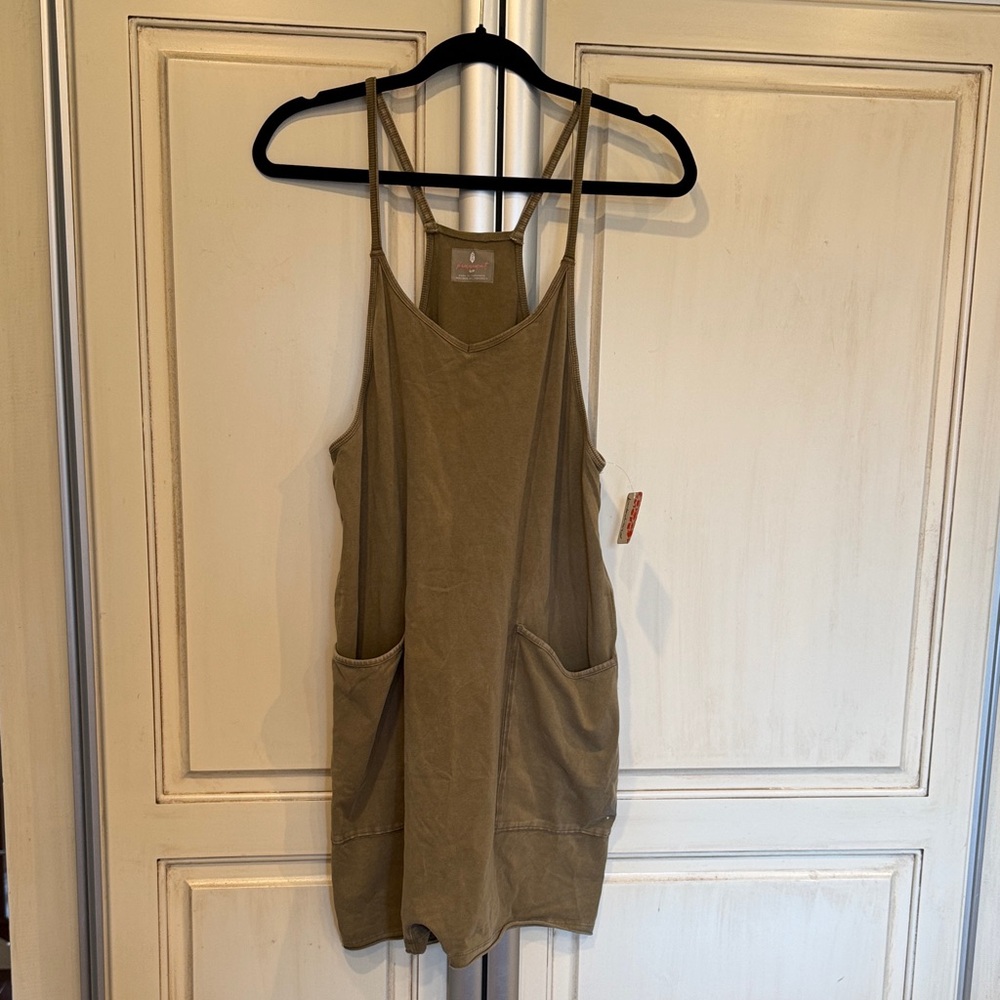 FP Movement by Free People Olive Green Utility Romper
